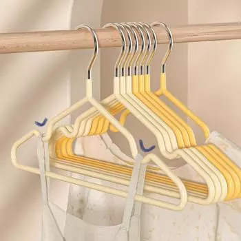 10pcs Metal Traceless No-slip Clothes Hangers, Durable Strong Clothes Racks, Household Space Saver for Organization of Bedroom