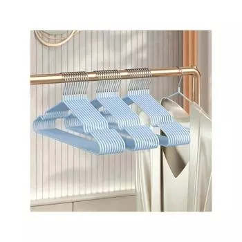 10pcs Metal Traceless No-slip Clothes Hangers Durable Strong Clothes Racks Household Space Saver for Organization of Bedroom белый