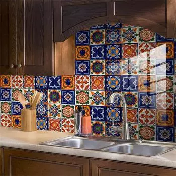 10 шт. мексиканские наклейки на плитку современные минималистичные декоративные настенные наклейки водонепроницаемые для дома ванная комната кухня декор настенные наклейки