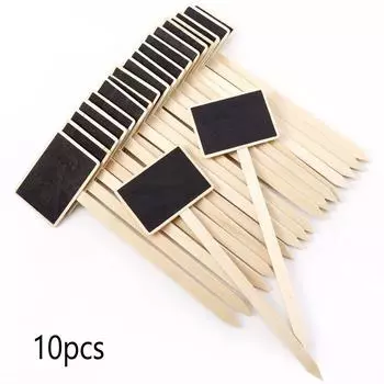 10PCS Mini House Decorations Marker Garden Tools Wooden Chalkboard Plants Tags Classification Marker
