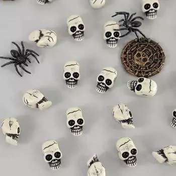 10pcs Mini Skull Skeleton Scary Halloween Party Decorations for Home Table Resin Ghost Skeleton Head Haunted House Horror Props