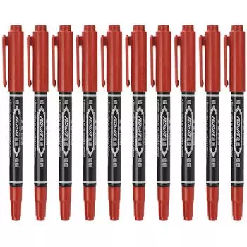 10Pcs Multicolor Marker Pen Water-Resistant Eyebrow Tattooing Tool Skin Marking Instruments красный