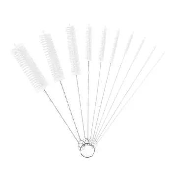 10pcs Multipurpose Home Reusable Stainless Steel Hand Tool Straw Cleaning Brush белый