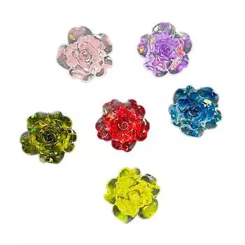 10pcs Nail Charms DIY Manicures Camellia 3D Glow-in-the-Dark Hairpins Crafting Nail Art Accessories Phone Cases Luminous Resin