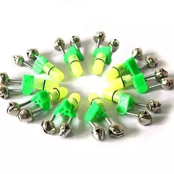 10Pcs Night Fishing LED Light Luminous Stick Twin Bells Fishing Bait Alarms Pack of 3