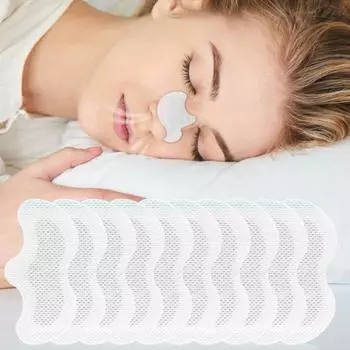 10Pcs Nose Breathing Nasal Strips Self Adhesive Curve Shape Secure Fit Anti-Snoring
