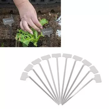 10PCS Outdoor Plant Labels, Stainless Steel Plant Labels Garden Marking Stakes Waterproof Reusable Metal Plant Markers for Plants Vegetables one size