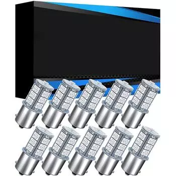 10PCS P21W BA15S 1156 5050 Light Bulbs Blue Super Bright LED For 12V RV Boat