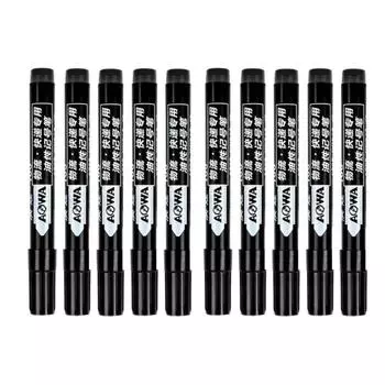 10pcs Permanent Markers, Black Red & Blue Ink, Stationery, Writing Pens For Tire Fabric, Wood, Leathern Art, Graffiti Marker Pen