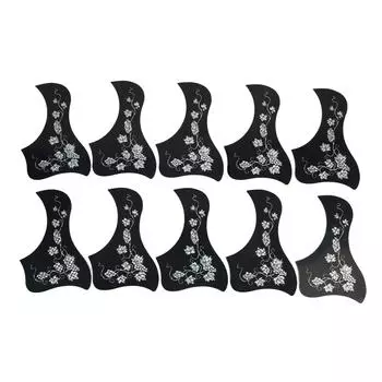 10PCS Pickguard Bird Shaped Grape Pattern PVC Anti Scratch Guard for 40in 41in Acoustic Guitar серебряный