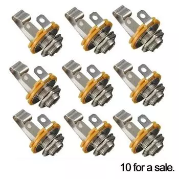 10pcs Plug Socket Guitar Mono Jack Socket Metal Guitar Pickup Output Jack Audio 10pcs