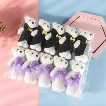 10pcs Plush Animal Bear Plush Foam Toys Foam Bear Cartoon Bouquet Doll Girl Birthday Gift