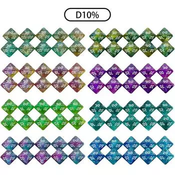 10PCS Polyhedral Dice D10(00-90) DND Dice Set for DNDGame RPG Board Game Accessories Hobbies Holiday Gift 01