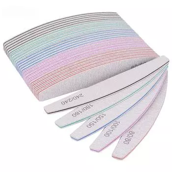 10pcs Professional Nail Files 100/150/180 Sandpaper Strong Thick Nail Files Sanded Half Moon Onychomycosis Accessories and Tools