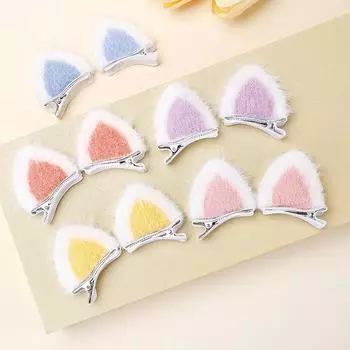 10Pcs Rabbit Ears Hair Clips Cute Cat Ear Hairpin Little Girl Kids Creative Cosplay Birthday Party Daily Accessories Headwear