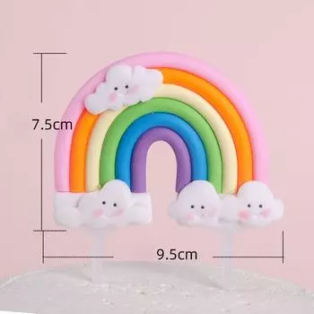 10PCS Rainbow Series Baking Cake Fun Decoration Ornaments Children s Birthday Cake Atmosphere Plugins Cake Decoration Tools 10pcs