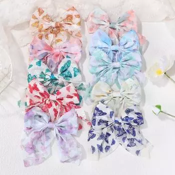 10Pcs random hair bows hair clips for women girls hair accessories fresh butterfly ponytail bowknot hair gripes