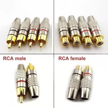10 шт. RCA Jack Plug Аудио Видео Фиксирующий Кабель RCA Разъем Мужской Женский Позолоченный Гнездо Адаптер-Конвертер RCA male
