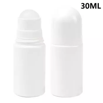 10Pcs Refillable Empty Roller Bottles Containers Reusable Cosmetic Dispensing Bottles Durable White Travel Bottles