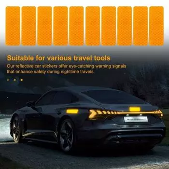 10 шт. светоотражающие наклейки для автомобиля водонепроницаемые устойчивые к УФ-излучению самоклеящиеся с сильной липкостью для ночной видимости синий