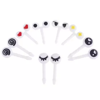 10 шт. многоразовые мини-вилки для фруктов с изображением глаз, мультяшные детские зубочистки для еды в пустыне