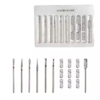 10Pcs Russian style Nail Polishing Head Set High-hardness Dead Skin Removal Nail Art Drill Bit Kits Electric Rotary