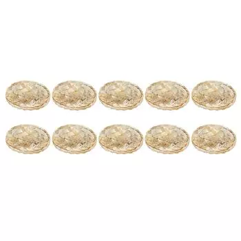 10 шт. масштабная миниатюрная соломенная шляпа DIY сцена кукольный домик шляпа от солнца украшение игровой набор аксессуары