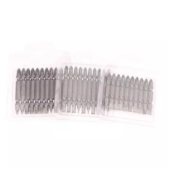10Pcs Screwdriver Bits Double Head Magnetic Drill Bit Ph2 Cross 6Mm Slot 65Mm For Electric Driver Power Tools Parts A2