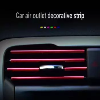 10 шт./компл. накладная полоса для вентиляционного отверстия, яркий цвет, внутренняя модификация, глянцевый ПВХ зелёный