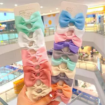 10Pcs/Set Baby Girl Hair Clips Candy Color Bowknot Kids Hairpins Barrettes Sweet Princess Children Infant Headwear 10pcs