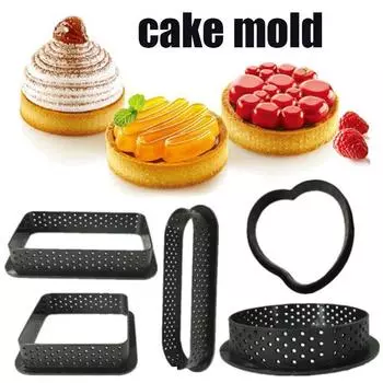 10pcs/set Cake Ring Mold Cutter French Cheese Mousse Cake Tower Ring Shape Oven Baking Tools Ring Kitchen Baking Tool Home Mold