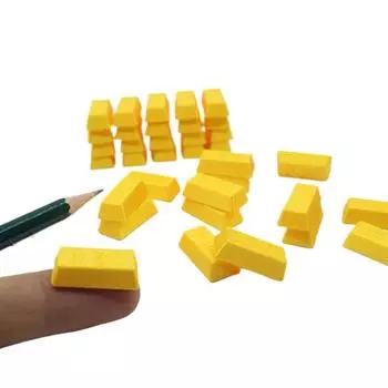10Pcs/Set Dollhouse Mini Simulation Gold Bars Doll House Accessories Mini Gold Ingot Gold Bar Copper Model Diy Doll House Decor