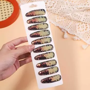 10Pcs/Set Gradient Sequins Metal BB Clips Hair Clips for Kids Handmade Hairpins Barrettes Headwear Girl Fashion Hair Accessories