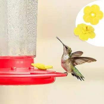 10Pcs/set Hummingbird Feeders Replacement Flower Drinking Aperture Outdoor Plastic Replacement Feeding Ports Bird Hanging Feeder