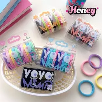 10Pcs/set Korean Style Headwear Color Hair Rope Seamless High Elastic Women Hair Accessories Kids StyleA