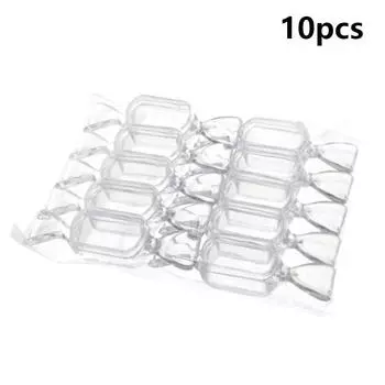 10Pcs/Set Mini Plastic Transparent Candy Box Cute Candy-Shaped Storage Container For Wedding Baby Shower Party Decoration чистый