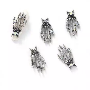 10Pcs/set Nail Supplies Skeleton Hand Nail Decorations Skeleton Hand Nail Accessories Lady 10pcs-X1003