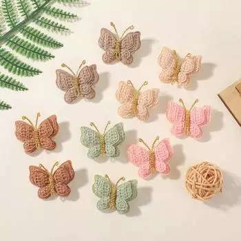 10Pcs/Set New Baby Hairs Clips Wool Knitting Headwear for Girls Children Handmade Butterfly Hairpins Hair Accessories Gifts