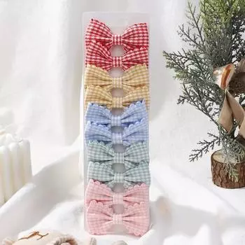 10PCS/Set New Girls Cute Plaid Print Hair Bow Clips for Kids Sweet Mini Bowbot Hairpins Barrettes Headwear Hair Accessories