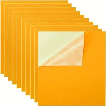 10pcs/set Peel and Stick A4 Quilting Fabric Soft Velour Felt Sticker Dresser Flock Lining Yellow-10pcs