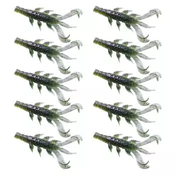 10Pcs/set Soft PVC Shrimp Lures Baits Swim Floating Sinking Lures Simulation Prawn Shrimp Fishing Tackle Lures Baits 1