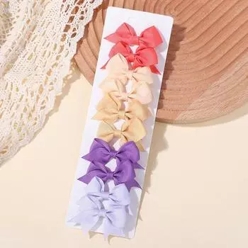 10Pcs/set Sweet Grosgrain Solid Bows Baby Hair Clips Candy Color for Girls Princess Hairpins Barrettes Kids Hair Accessories