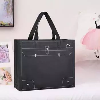 10 шт. хозяйственные сумки для женщин многоразовые сумки-тоут прочные нетканые сумки стильные черные подарочные упаковки модные большие 32x27x10cm
