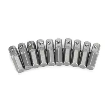 10pcs Socket Adapter Set 25mm 1/4 Hex To 1/4 Square Drive Quick Change