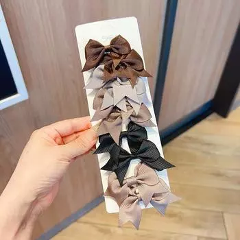 10pcs Solid Bow Hair Clips for Girls Ribbon Bowknots Boutique Barrettes Hairpins Headwear Kids Cute Hair Accessories Gifts 4CM