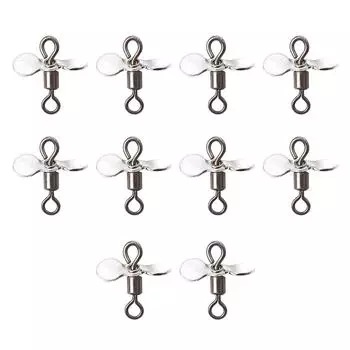 10Pcs Spin Fishing Lure Blades Plug Casting Fly Propeller Spinnerbait Prop DIY Fishing Lure Hook Bait Fishing Accessory S серебряный