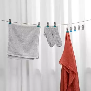 10pcs Stainless Steel Clothespins with No Trace Hook Hangers Clothes Pegs Socks Hanging Clip Home Closet Bed Sheet Holder зелёный