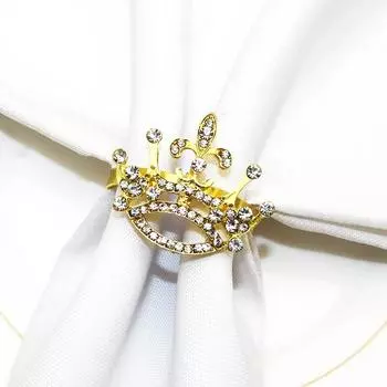 10 шт. стильных именных колец для салфеток в форме бриллиантовой короны, металлический держатель для салфеток для украшения свадебного стола, рождественского украшения дома золотой