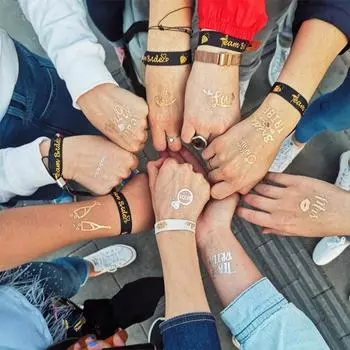 10pcs Team Bride Bridesmaid Tribe Temporary Tattoo Stickers Bachelorette Party Decor Wedding Bridal Shower Bride To Be Supplies