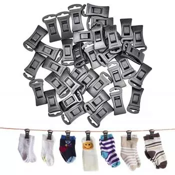 10Pcs Traceless Clothes Pegs Plastic Strong Clothes Pins Multifunctional Sock Clips Bra 10Pcs